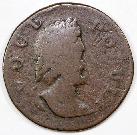 1760 N-10 Tall Head Voce Populi Colonial Copper Coin Cover
