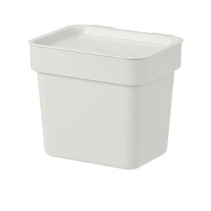 IKEA HÅLLBAR Tapa de cubo gris claro organizadores de almacenamiento papel de desecho cestas de cubo de basura - Imagen 1 de 7