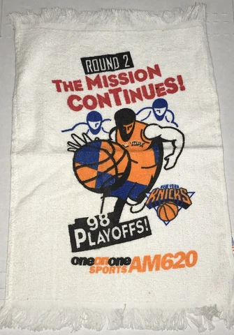 VTG New York Knicks NBA Playoffs 1998 Mission Continues AM620 Rally Hand Towel Cover