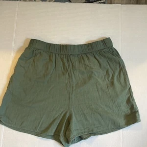 Cintura elástica Universal Threads para mujer mediana verde oliva mezcla lino - Imagen 1 de 6
