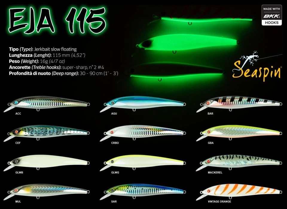 ARTIFICIALE SPINNING EJA 115 SF SEASPIN MINNOW LURE ESCA PESCA SPIGOLA SEÑUELO - Immagine 1 di 1