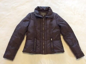 Women's Apt 9 Puffer Jacket Size M Chocolate Brown Down Filling Zip Pockets - Picture 1 of 11