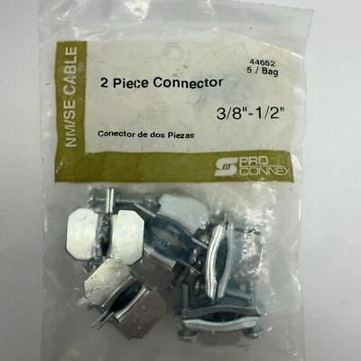 PRO CONNEX NM Cable Connector 3/8" Trade Size 1/2" Knockout 49650 - Image 1 of 4