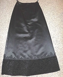 jessica mcclintock collection SKIRT Black w Trim A Line 100% Polyester Long 8 - Picture 1 of 6