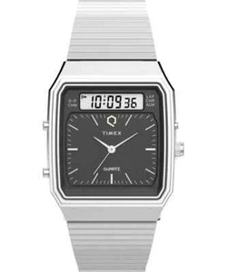 Q Timex 1982 Reissue Ana-Digi 33mm stainless steel bracelet watch TW2Y05900 - Picture 1 of 6