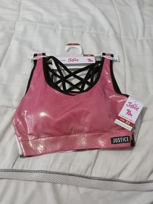 Paquete de 2 sujetadores deportivos Justice Oh So Soft nuevos con etiquetas varios tamaños Foto 1 de 3