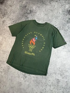 VINTAGE 1992 Atlanta 1996 Centennial Olympic Games Green Shirt 90s Retro Rare XL - Picture 1 of 7