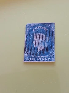1857 CEYLON SG2 1d BLUE IMPERATIVE BLUE PAPER USED VERY GOOD COLOUR SUPERB STAMP - Picture 1 of 6