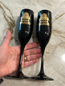 Pair Vtg 1993 MGM Grand Casino Las Vegas Champagne Glasses/Flutes: CHEERS! - Picture 1 of 8
