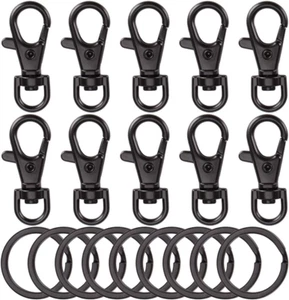 20Pcs Swivel Clasps Lanyard Snap Hook with Key Ring Clip Lanyard Metal Lobster C - Picture 1 of 12
