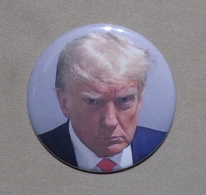 Donald Trump Mugshot 2.25” Large Color Button Ex President Arrest 2023 Mug Shot - Picture 1 of 3