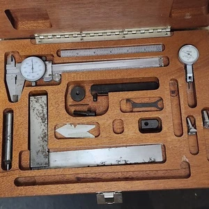 TTC Precision Machinist Set Dial Caliper, Center Gage, Square Edge Flexible Rule - Bild 1 von 9