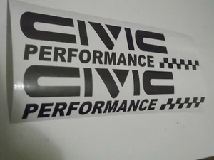 CIVIC PERFORMANCE Sticker Decal x 2. Choice of 19 colours - Bild 1 von 4