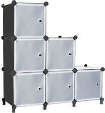 6 Set Cube Storage Doors Stack Able Unit Designed Bedroom & Clothes Storage Unit