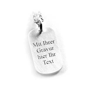 Anhänger Gravur Dogtag Erkennungsmarke SOS Notfall Adresse 925Silber PS174KE2 - Bild 1 von 2