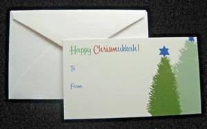 25 Chrismukkah Gift Card Enclosures with Envelopes to from for present holiday - Picture 1 of 3