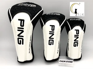 Ping TOUR LITE HC Golf Head Cover DR FW UT x3 Set HC-P223 WH&BK Japan Brand NEW - Picture 1 of 21