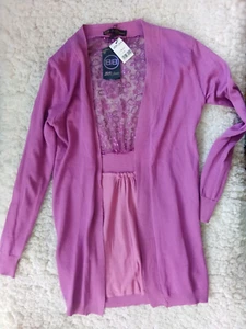 BB Jeans Purple Sweater Sheer Back With Sequins Size L/XL NWT - Picture 1 of 3
