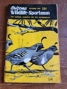Revista Arizona Wildlife Sportsman, octubre de 1952, arte de portada de vida silvestre Larry Toschik - Imagen 1 de 10