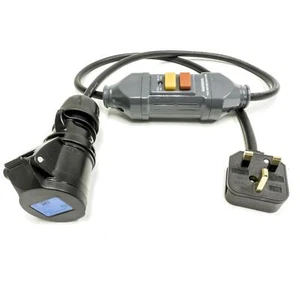 Cable de mosca RCD de 1 m a enchufe de 16 amperios. Cable de seguridad. Goma resistente H07RN-F - Imagen 1 de 2