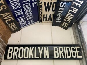 NYC BUS ROLL SIGN NY 28" WIDE BROOKLYN BRIDGE HISTORIC NY ICONIC WORLD LANDMARK