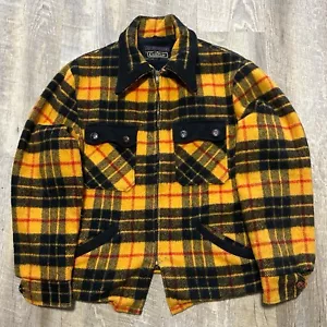Vintage 1960s Expressions By Campus Yellow Plaid Jacket Size 40 - Picture 1 of 8