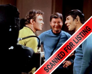 STAR TREK TOS Captain Kirk, Spock, Bones Behind The Scenes 8X10 PHOTO #1223 - Picture 1 of 1