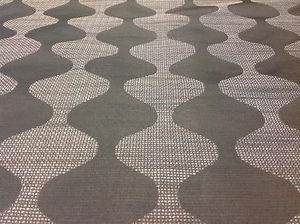 Duralee Ogee Geometric Metallic Graphite Upholstery Fabric- (90832-174) 7.40 yds - Picture 1 of 4