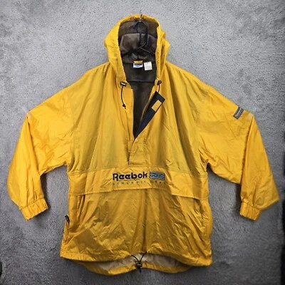 Reebok Anorak Windbreaker Mens 2XL Vintage Yellow Reebok Athletic Dept Pullover - Image 1 of 4