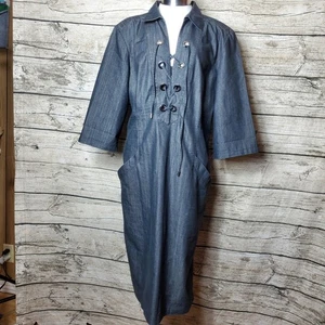 Abito denim nero Lafayette 148 taglia 14 - Foto 1 di 8