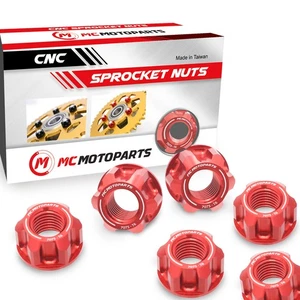 Billet Rear Axle Sprocket Nuts Red For MV Agusta Brutale 1090 Corsa 13 14 15 16 - Picture 1 of 5