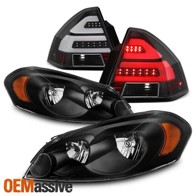 Negro Para 06-13 Impala 14-16 Faros Limitados + Tubo LED Lámpara de Freno Trasero Combo Foto 1 de 4