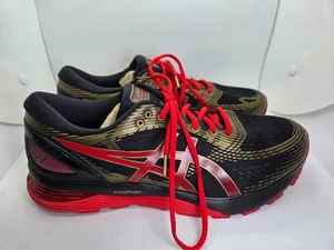 Asics Gel-Nimbus 21 Schuhe Herren 12,5 Schwarz Rot Laufen Athletisch Distanz Turnschuhe - Bild 1 von 9