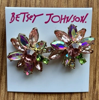 Betsey Johnson Earrings  Flower Crystal - Image 1 of 4