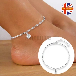 Silver Lace Linked Chain Ankle Bracelet Boho Foot Anklet Women Girls Jewellery - Picture 1 of 12