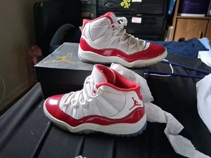 Nike Air Jordan 11 Cherry Retro Size Y1.5 378039-116 ( Lightly Used!!! ) - Picture 1 of 8