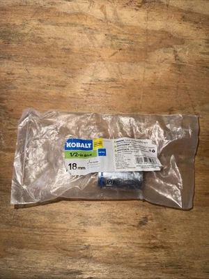 KOBALT 337764,  18mm  1/2 Drive 12pt Metric Socket- Blue Stripe - Store Pkging - Image 1 of 2