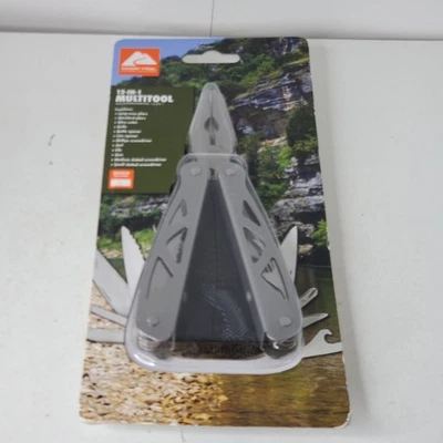 Ozark Trail 12-in-1 Multi-Tool w/ Sheath Silver Handle Hunting Camping Knife Saw - Image 1 of 4