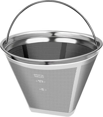 #4 Reusable Permanent Cone Coffee Filters, 8~12 Cup Size 4 Coffee Filters, Perfe - Image 1 of 4