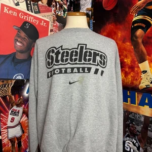 Vintage 90s Pittsburgh Steelers Football NFL Nike Crewneck Sweatshirt Sz XXL - Picture 1 of 5