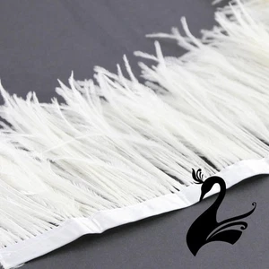 Feather Ostrich on Fringe - Ivory - Craft Millinery Fly Fishing - Picture 1 of 1