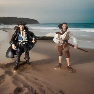 Decopac PIRATES of the Caribbean Jack Sparrow and Will Turner lot of 2 figures - Picture 1 of 7