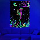 Skull Boho Blacklight Wall Art Poster Tapestry Wall Hanging Large UV Reactive