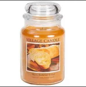 Village Candle Warm Buttered Bread Large Glass Apothecary Jar Scented Candle, - Picture 1 of 8