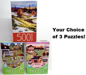 NEW 500pc PUZZLE JIGSAW SET SPRING LANDSCAPE RIVER HERITAGE SMALL TOWN - Bild 1 von 10