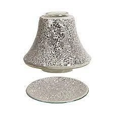 Aroma Accessories Decorative Crackle Mosaic Candle Jar Shade Tray Set - Silver - Image 1 of 1