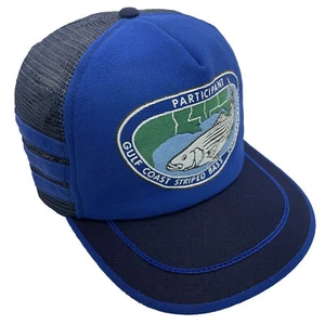 Vintage 3 STREIFEN Truckermütze Kappe Herren Snapback 6 Panel Mesh blau schwarz Hüte - Bild 1 von 12