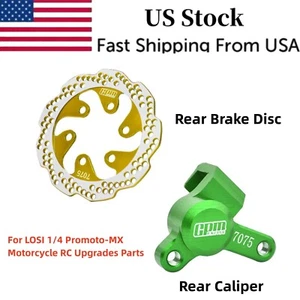 7075 Rear Brake Disc / Rear Caliper For LOSI 1/4 Promoto-MX Motorcycle RC Parts - Picture 1 of 5