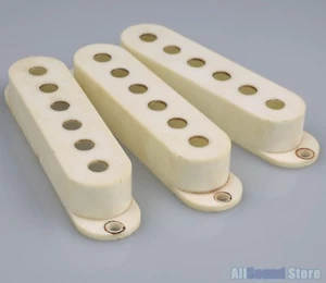 Master Relic 60's Aged PARCHMENT WHITE Pickup Covers for Fender® Stratocaster® - Picture 1 of 4