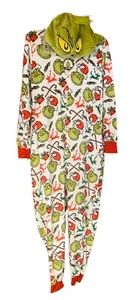 Grinch Dr Seuss Jumpsuit Pajama Size 2X Womens One Piece Christmas Hooded New - Picture 1 of 3